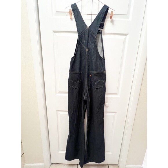 vintage flared levis orange tab dark wash womens overalls - Picture 4 of 14